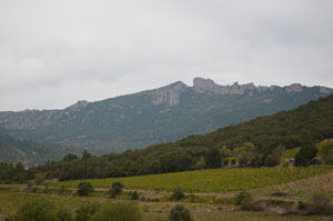 Peyrepertuse in the Pyrenees foothills